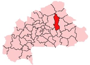 Carte du Burkina-Faso avec la province du Namentenga en rouge